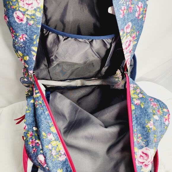 Trans By Jansport  Pink Floral Rose Big Student College Backpack Lots of Pockets - Picture 15 of 15
